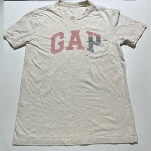 GAP Arched Logo Pocket Tee Oatmeal Color Mens Small